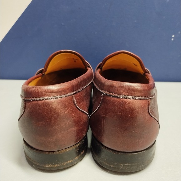 Allen Edmonds Cameron Penny Loafers Mens 8.5EEE Burgundy Leather Slip On 42075 - Picture 5 of 9
